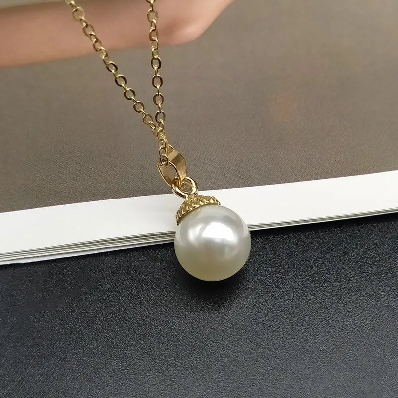 Trendy Summer Shell Imitation Pearl Pendant Necklace for Women - Image 7