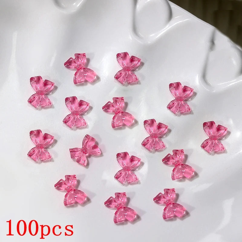 Vibrant Kawaii Nail Charms – 3D Bowknot Heart Flower Rhinestones - Image 43
