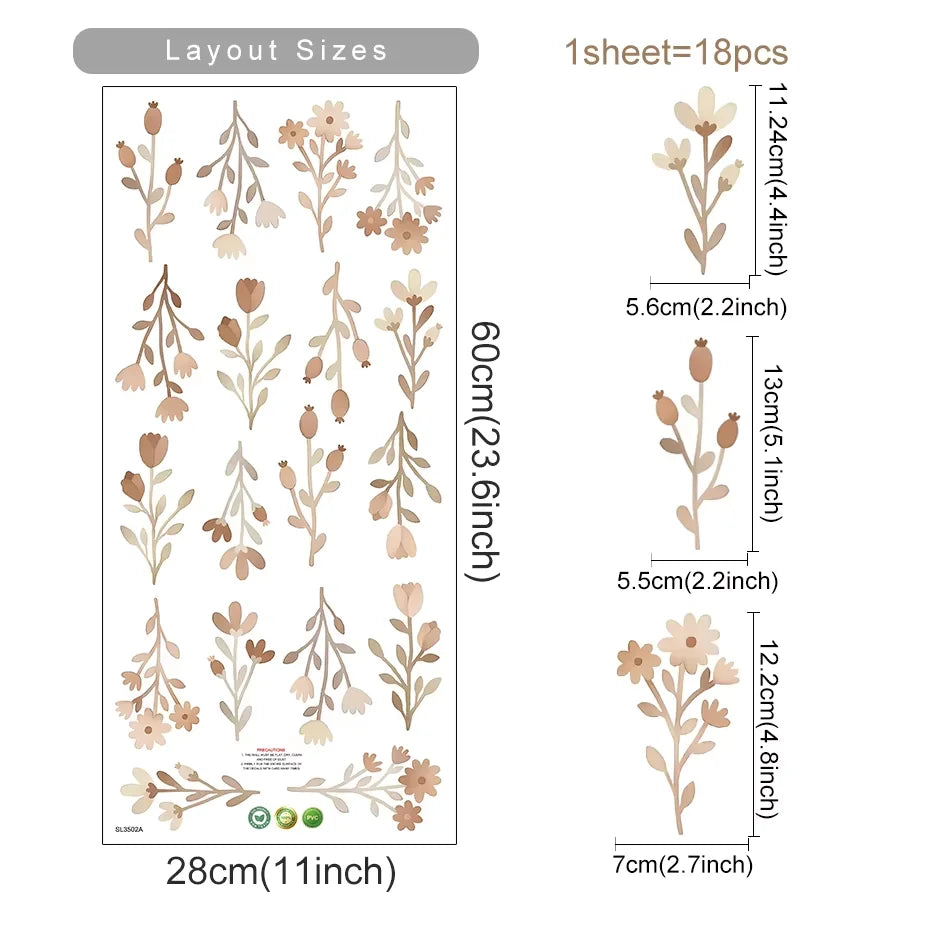 Boho Flowers Wall Stickers – Eco-friendly Removable Decals - Image 13