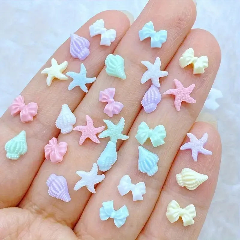 30pcs Resin Nail Charms – Kawaii 3D Shell & Jellyfish Nail Art - Image 13