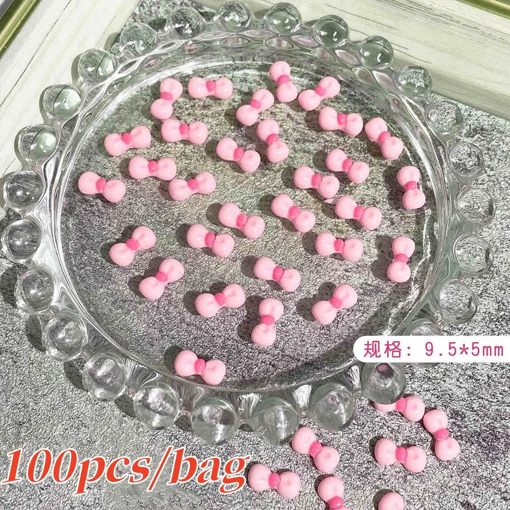 Vibrant Kawaii Nail Charms – 3D Bowknot Heart Flower Rhinestones - Image 5