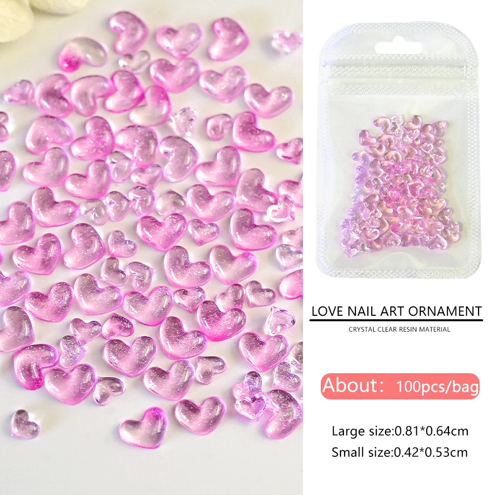 Vibrant Kawaii Nail Charms – 3D Bowknot Heart Flower Rhinestones - Image 55