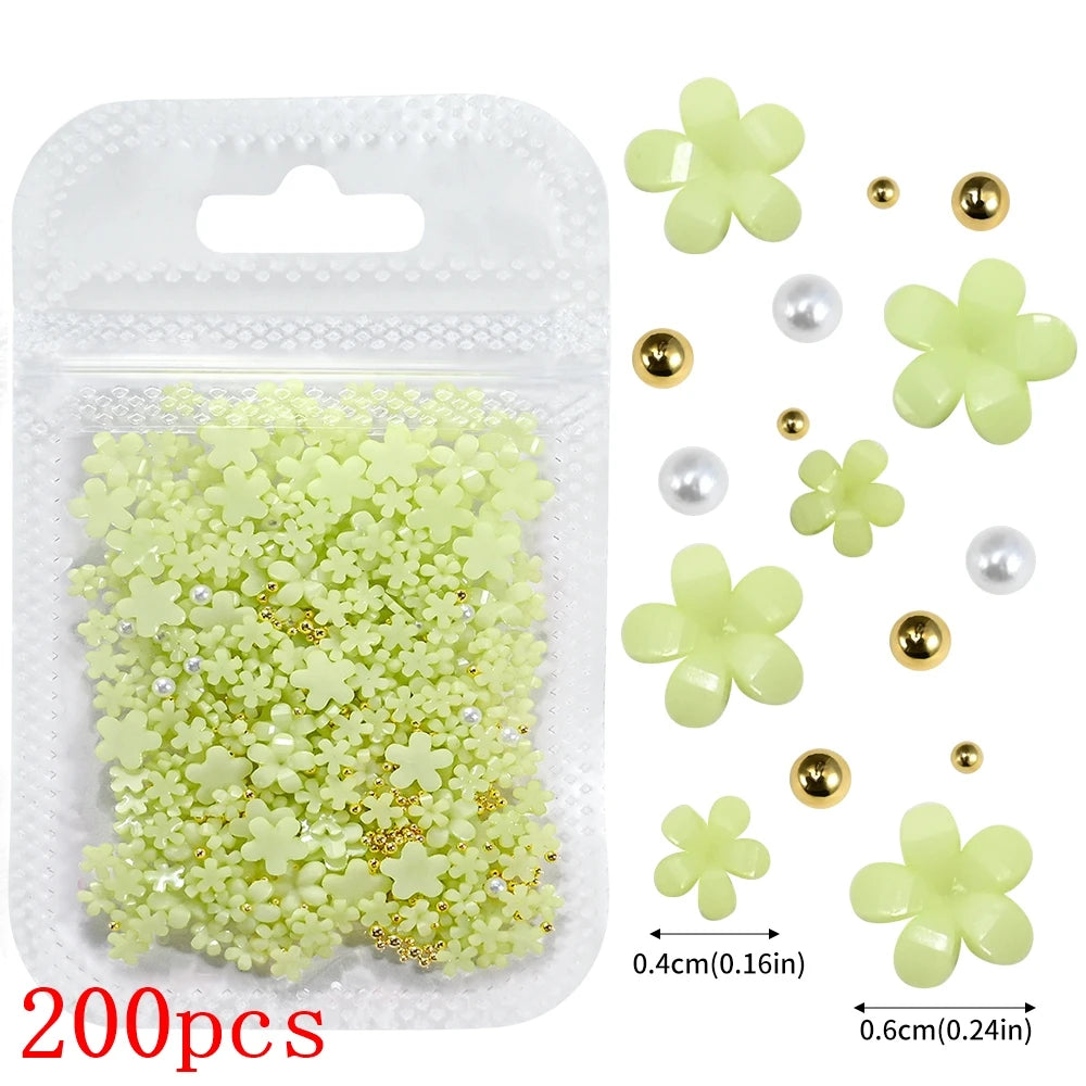 Vibrant Kawaii Nail Charms – 3D Bowknot Heart Flower Rhinestones - Image 44