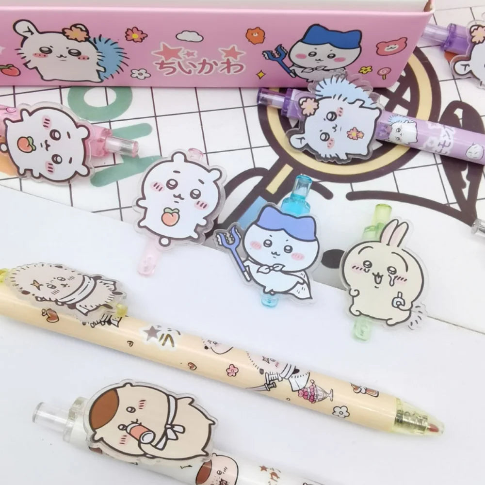 6Pcs/Set Kawaii Chiikawa Press Gel Pens – Cute Writing Tools - Image 5