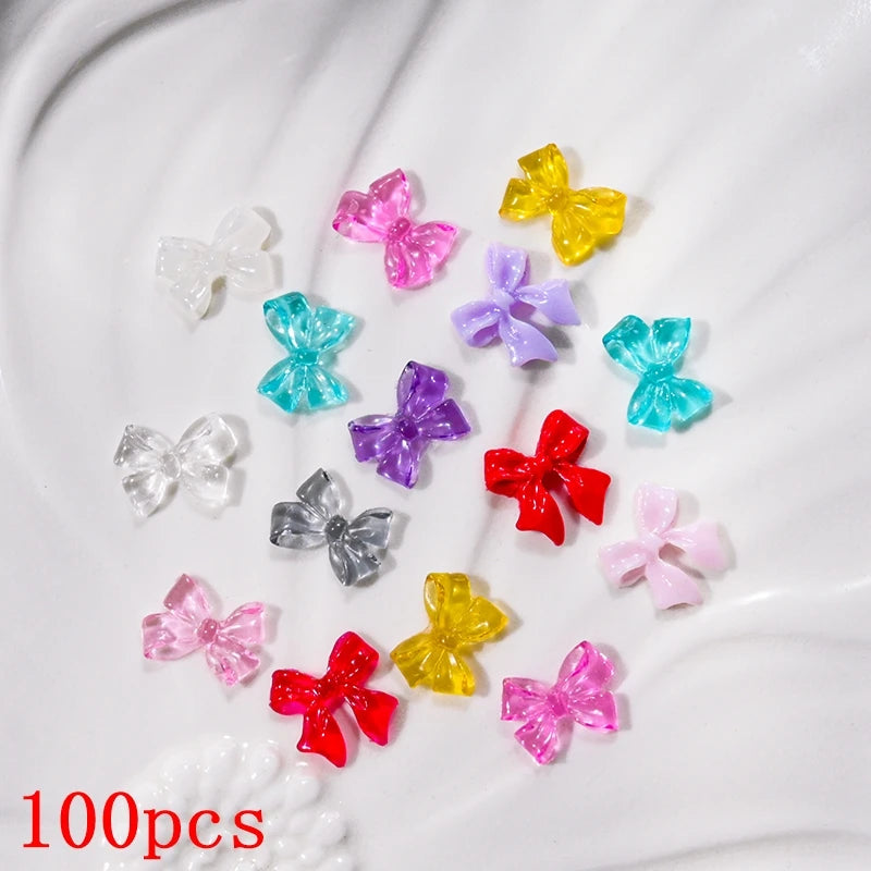 Vibrant Kawaii Nail Charms – 3D Bowknot Heart Flower Rhinestones - Image 21