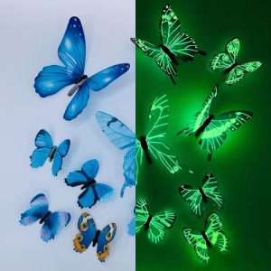 3D Luminous Butterfly Wall Stickers – DIY Home Decor Set