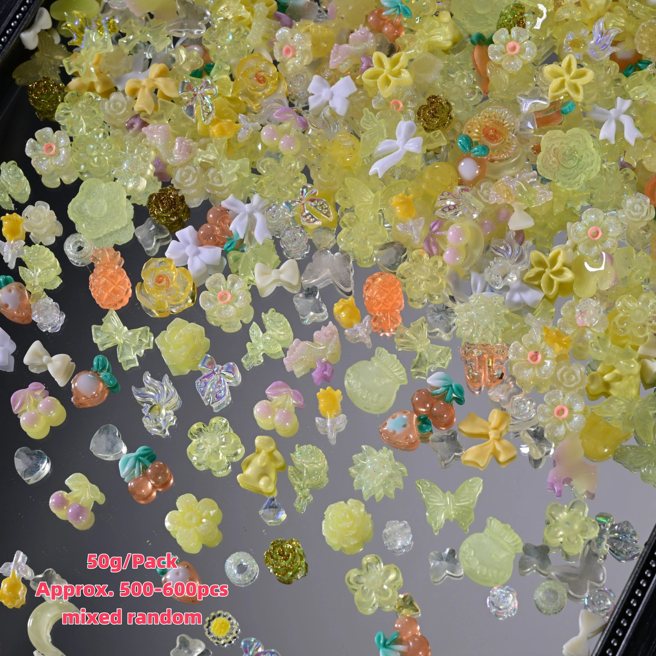 Vibrant Kawaii Nail Charms – 3D Bowknot Heart Flower Rhinestones - Image 25