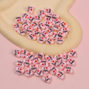 Adorn Your Creations with 10pcs I Love You Heart Beads
