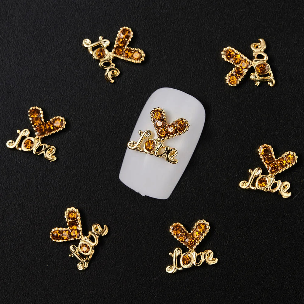 10Pcs Kawaii Cartoon Bear Rhinestone Nail Charms - Image 8