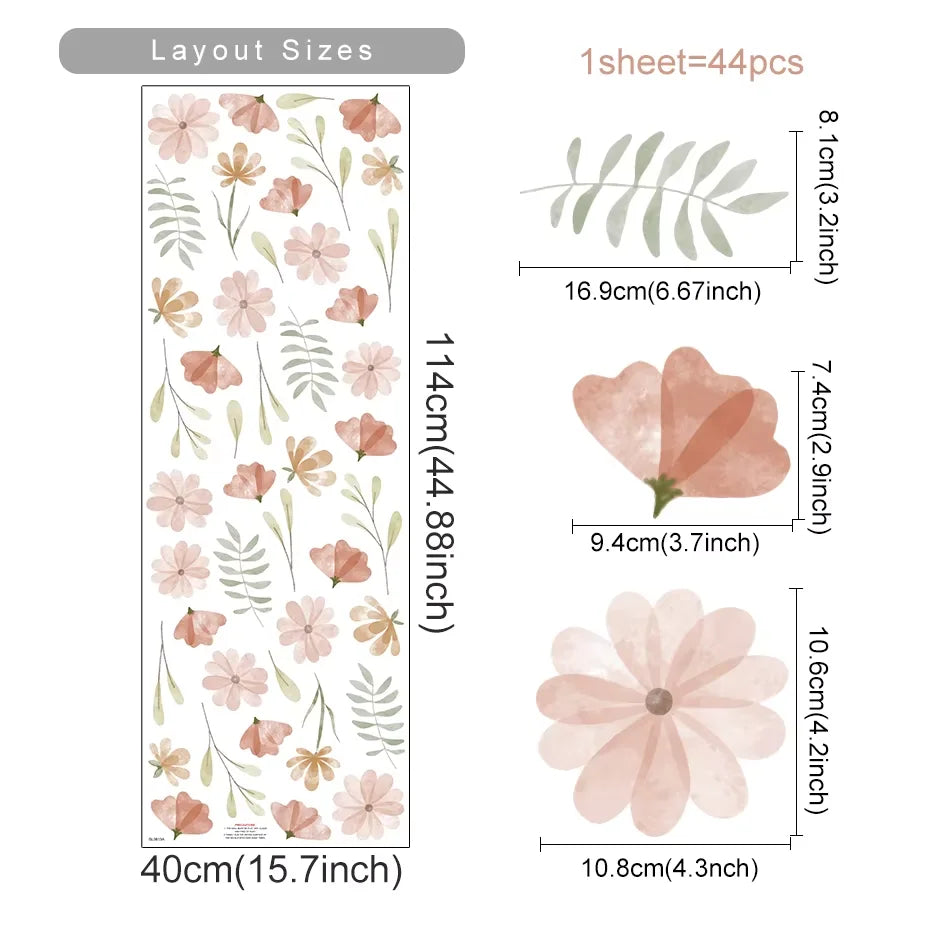 Boho Flowers Wall Stickers – Eco-friendly Removable Decals - Image 12