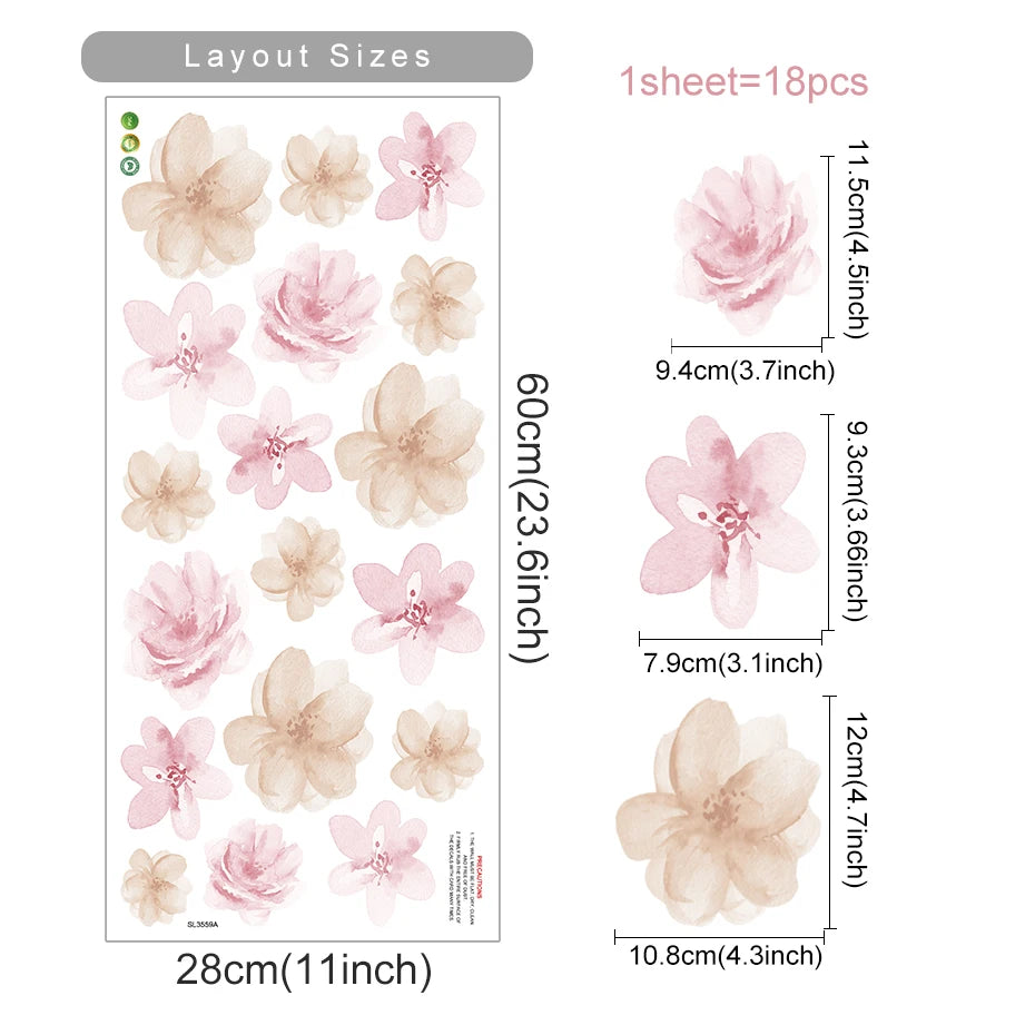 Boho Flowers Wall Stickers – Eco-friendly Removable Decals - Image 9