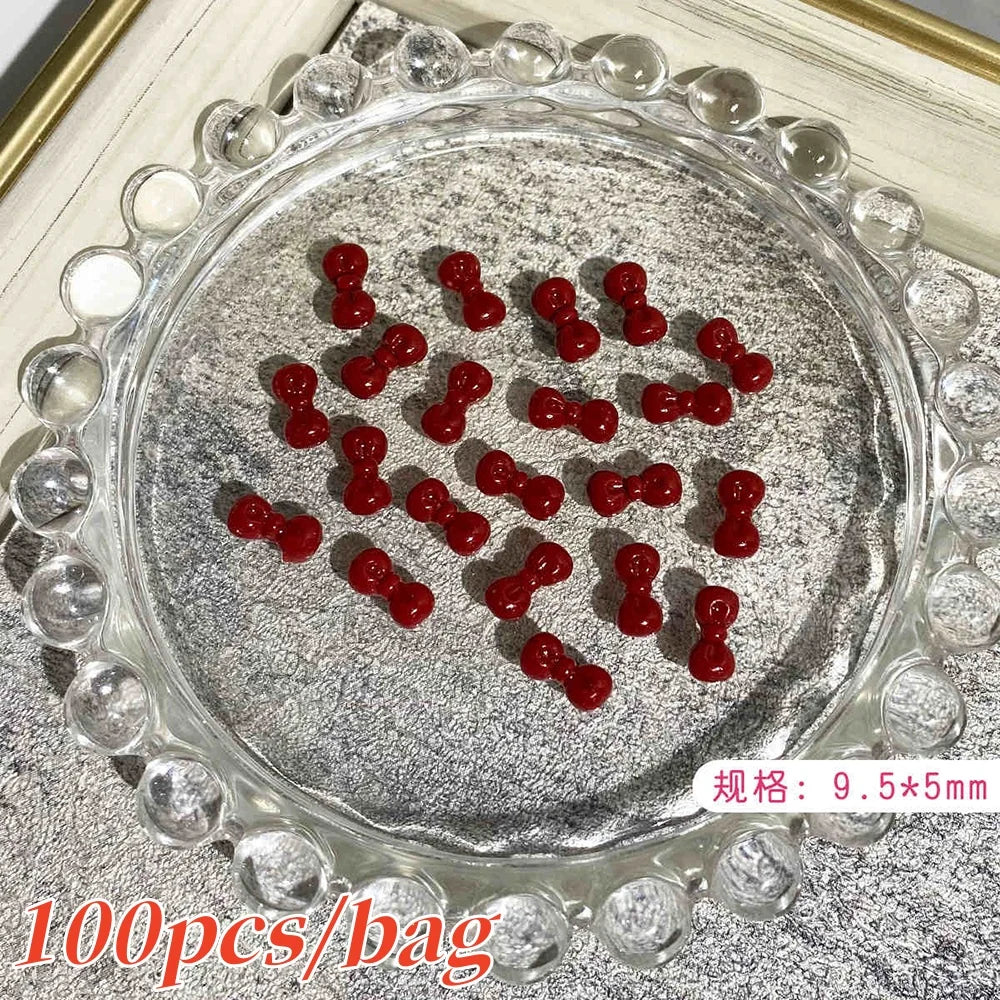 Vibrant Kawaii Nail Charms – 3D Bowknot Heart Flower Rhinestones - Image 6