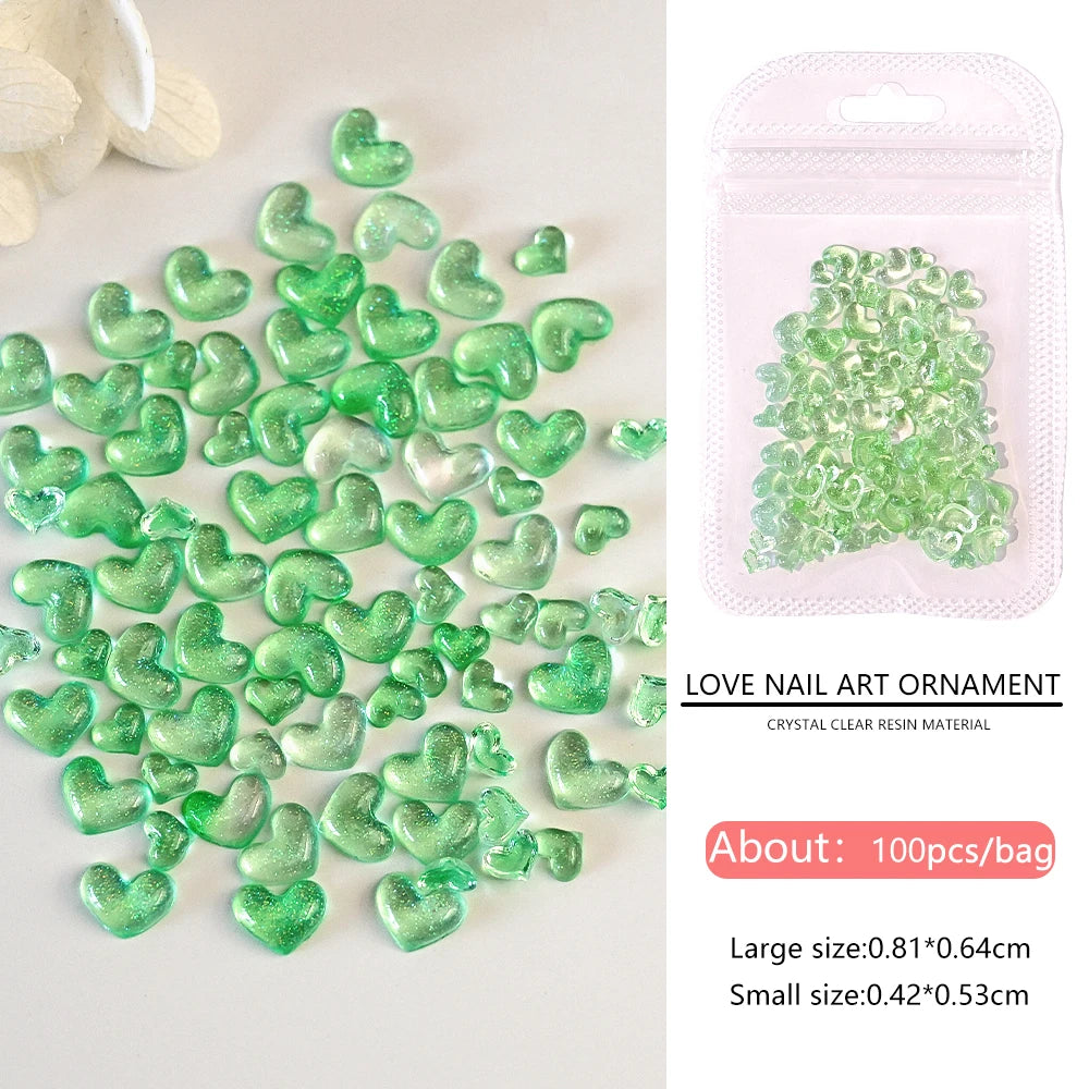 Vibrant Kawaii Nail Charms – 3D Bowknot Heart Flower Rhinestones - Image 11