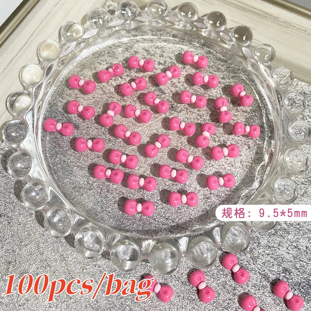 Vibrant Kawaii Nail Charms – 3D Bowknot Heart Flower Rhinestones - Image 15