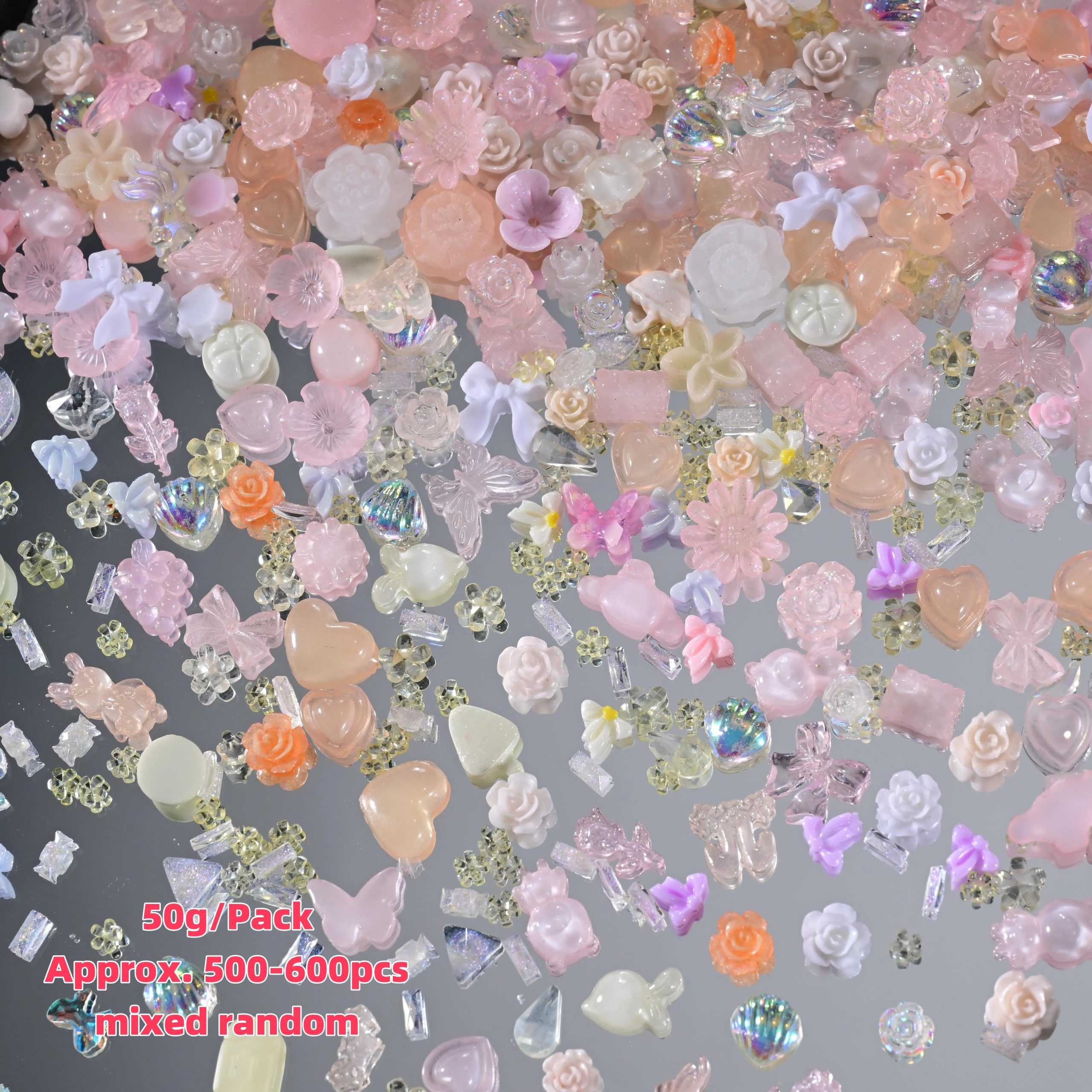 Vibrant Kawaii Nail Charms – 3D Bowknot Heart Flower Rhinestones - Image 53