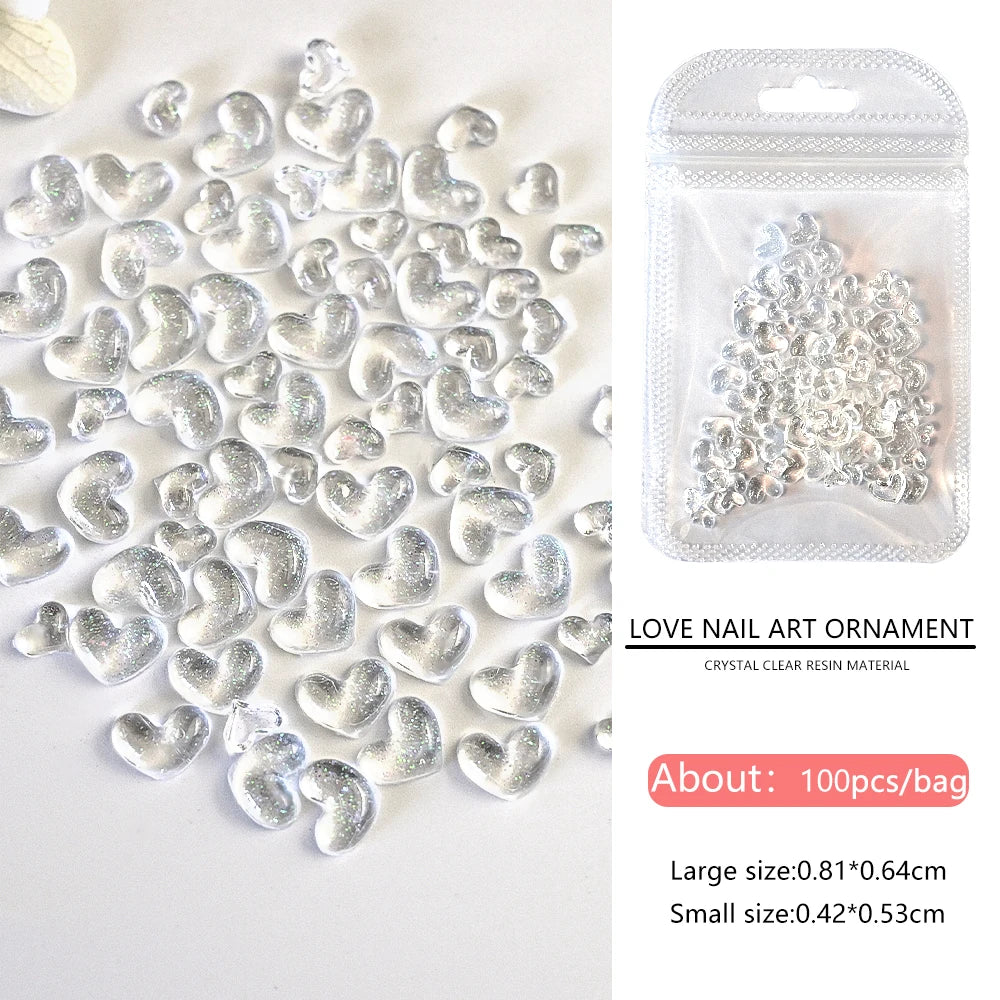 Vibrant Kawaii Nail Charms – 3D Bowknot Heart Flower Rhinestones - Image 49