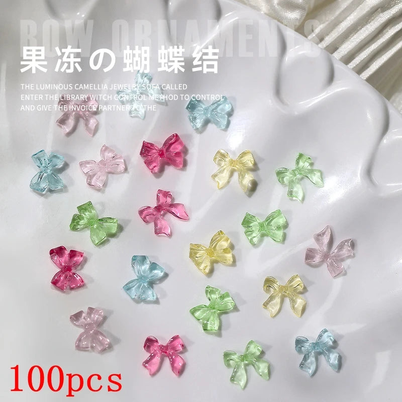 Vibrant Kawaii Nail Charms – 3D Bowknot Heart Flower Rhinestones - Image 27